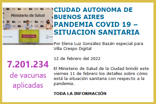 SITUACION SANITARIA 11 DE FEBRERO